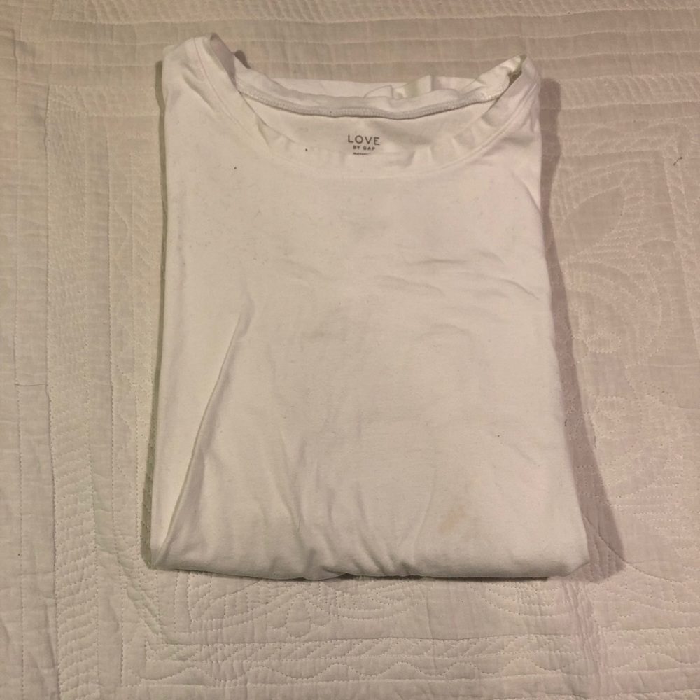 Gap Maternity "Love" Collection Basic White Short-sleeve T-shirt Size: Medium